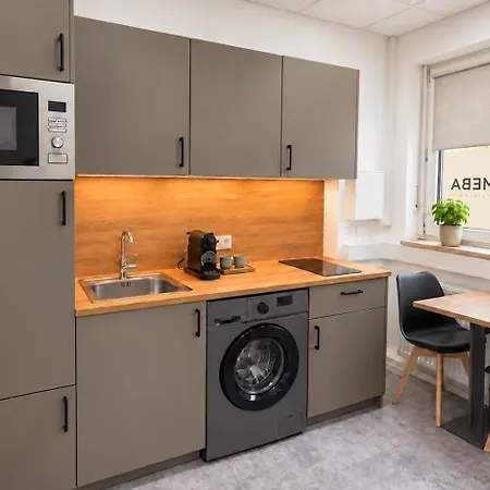 Meba Living - Business Mit Kueche Wifi Minibar Smart Tv Office Office Kostenloser Parklpatz Im Hof Appartement
